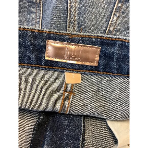 KUT from the Kloth Women's 2 Sienna High Rise Wide Leg Jeans Roll Up Hem O12-13 - Picture 6 of 7